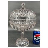 Antique Purple Tinted Glass Pedestal Candy Dish