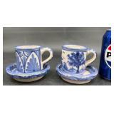 2 Domingo Punter Cups w Saucers, Made in Spain