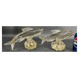 2 Art Glass Fish Sculpture Figurines