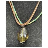 Turquoise & Smoky Quartz Beaded Necklace