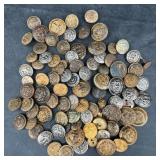 87 Vntg Military & Police Buttons, Brass & Bronze