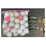 42 Golf Balls, Tournament Knives, Divot Tools Tees