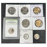 U.S. Coins - Dollars, Halves, Silver Dime, Nickels