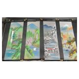 Set of 4ï¿½Japanese-Style Landscape Scroll Wall Art