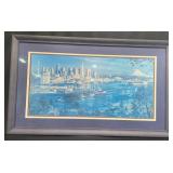 Framed Seattle Cityscape Art Print by M. Johnson