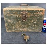 WW2 Army Tool Box w Padlock & Key