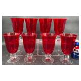 8 Lenox Ruby Red Wine Glasses Goblets
