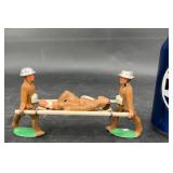 Vintage Manoil Barclay Toy Stretcher Set w Patient