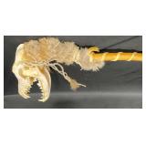 Native American Medicine Stick w Coyote Skull