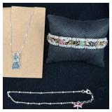 Floralï¿½Bracelet & 2 Necklaces ï¿½ Dragonfly &