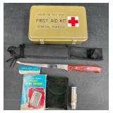 Vintage US Military First Aid Kit, Hand Warmer +
