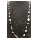 Silpada Pearl, Black Stone & Sterling Necklace