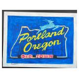 Original Portland Oregon White Stag Sign Painting
