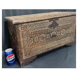 19th Century Indian Wooden Inlaid Trunk Chest