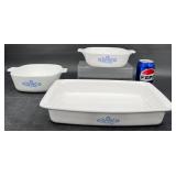 3-Pc CorningWare French White Baking Dishes