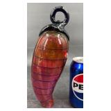 Hand-Blown Studio Art Glass Chili Pepper Sculpture