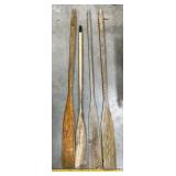 4 Vintage Wood Rowing Boat Oars