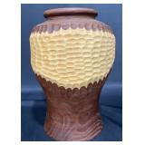 Hand Turned Duo-Toned Wooden Art Vase
