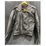 Vntg Bonus Leather Motorcycle Jacket Menï¿½s Sz 44