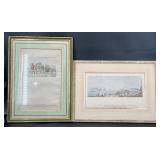 2 Framed Lithograph Art Printsï¿½by Jean-Baptiste