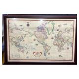 Framed Rand McNally World Signature Series Map