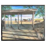 Original Scenic Beach Painting by Blue Bond
