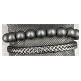2 Forge & Foundry Menï¿½s Bracelets ï¿½ Onyx, Leather