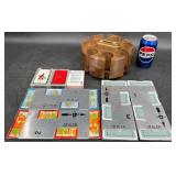 Vntg Poker Chip Caddy & Duplicateï¿½Bridge Boards