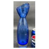 Iittala Scandinavian Cobalt Blue Art Glass Vase