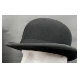 Vintage Lincoln-Bennett Bowler Hat w Box Sz 7 3/8