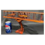 Wooden 1903 Wright Flyer Model Airplane w Stand
