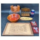 Vintage Wooden Decor ï¿½ Redwood Tray, Teakwood+