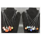 19 Gemstone Rock Pendant Necklaces w Displays