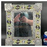 Small Silver Guadalajara Tile Mexican Wall Mirror