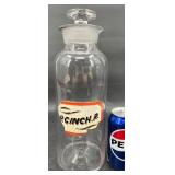 Victorian Blown Glass Apothecary Jar w Stopper