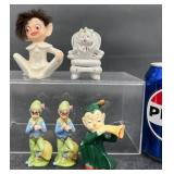 5 Vintage Ceramicï¿½Elves Pixie Figurines