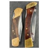 2 Brass & Wood Handle Pocket Knivesï¿½ Coast & OK