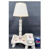 Vntg Childï¿½s Painted Cabinet Bedroom Lamp, Works