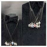 19 Assorted Mushroom Necklaces w Displays