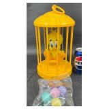 1998 Looney Tunes Talking Tweety Bird in Cage +