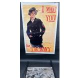 WWI Navy Recruitment Poster & 1957 Waves Photo