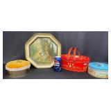 4 Vintage Decorative Tins ï¿½ Biscuit, Fruit Cake +