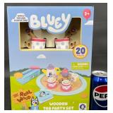 New 20pc Bluey Wooden Toy Tea Party Set