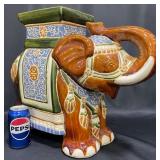 Vintage Ceramic Asian Elephant Plant Stand Table
