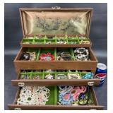 Jewelry Chest Full of Assorted Fashion Jewelry
