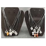 19 Assorted Mushroom Necklaces w Displays
