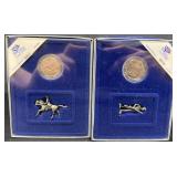 2 Hallmark American Spirit Coin & Figurine Set