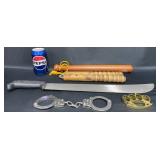 Self Defense Lot  Brass Knuckles, Handcuffs +