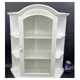 White Wall Cabinet w Glass Door & Shelves