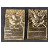 2 Total Pokemon Togepi 23KT Gold PlatedCards